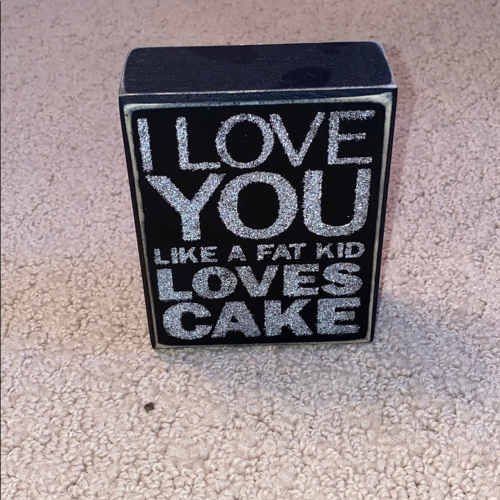 Wood Sign with Glitter
